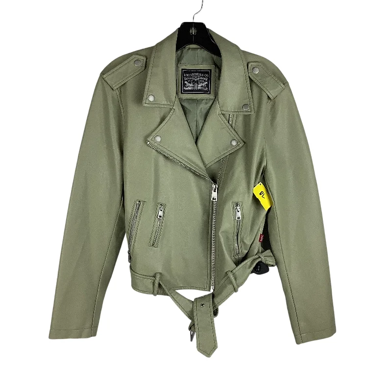 Jacket Moto By Levis In Green, Size: L