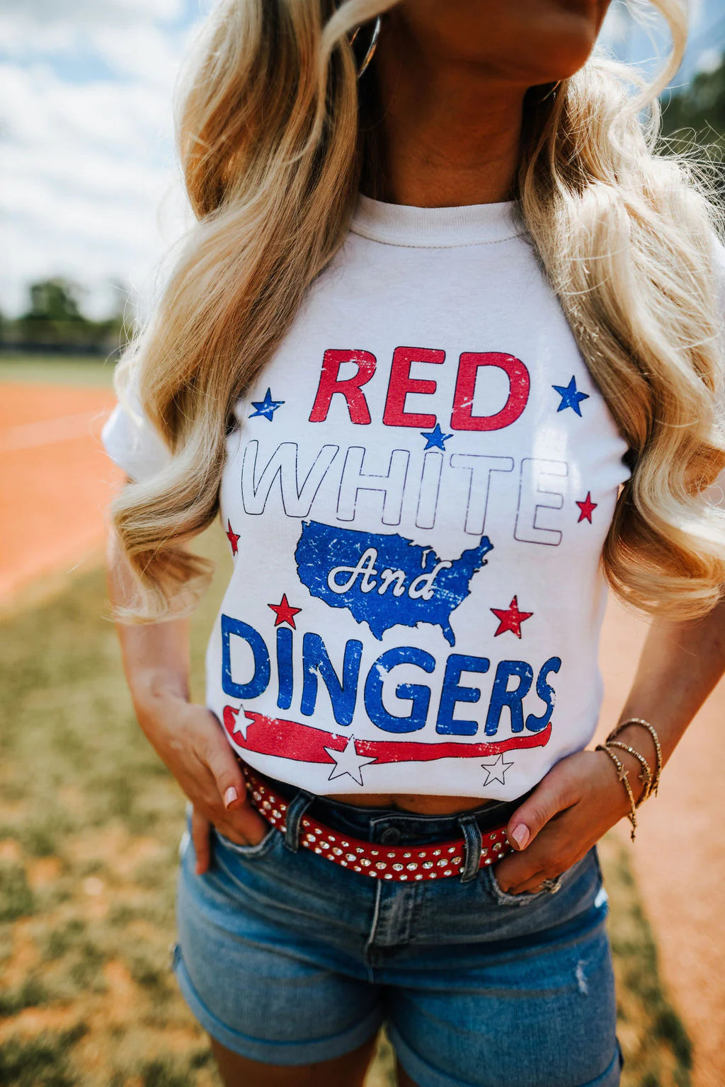 Red, White + Dingers Tee